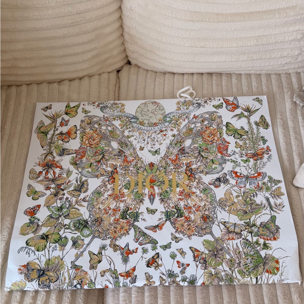Christian Dior “Around the World” Butterfly Large Shopping Bag